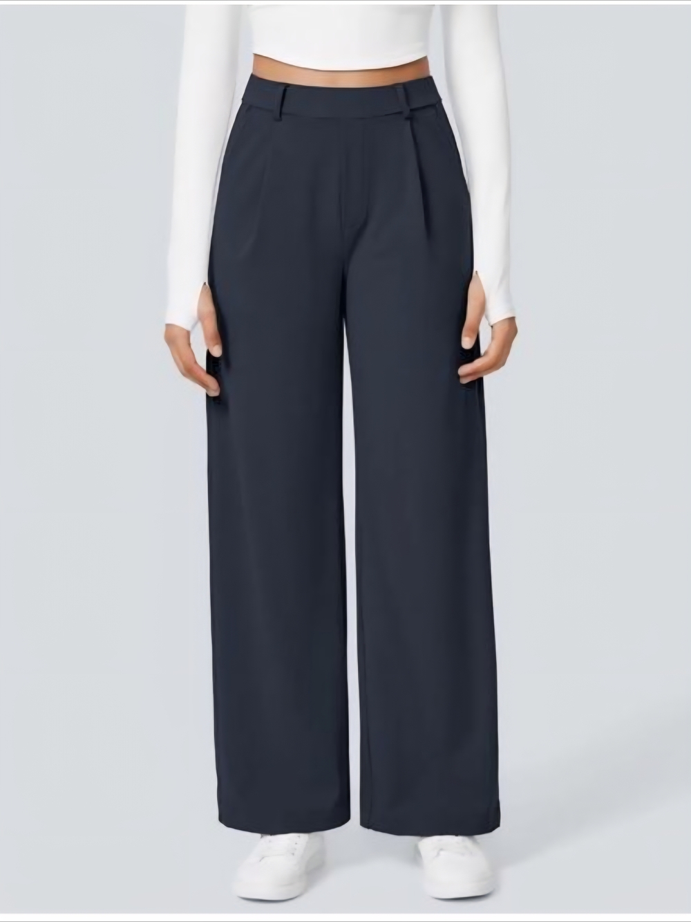 HALARA Wide-Leg High Waist Pants Medium Tall Black